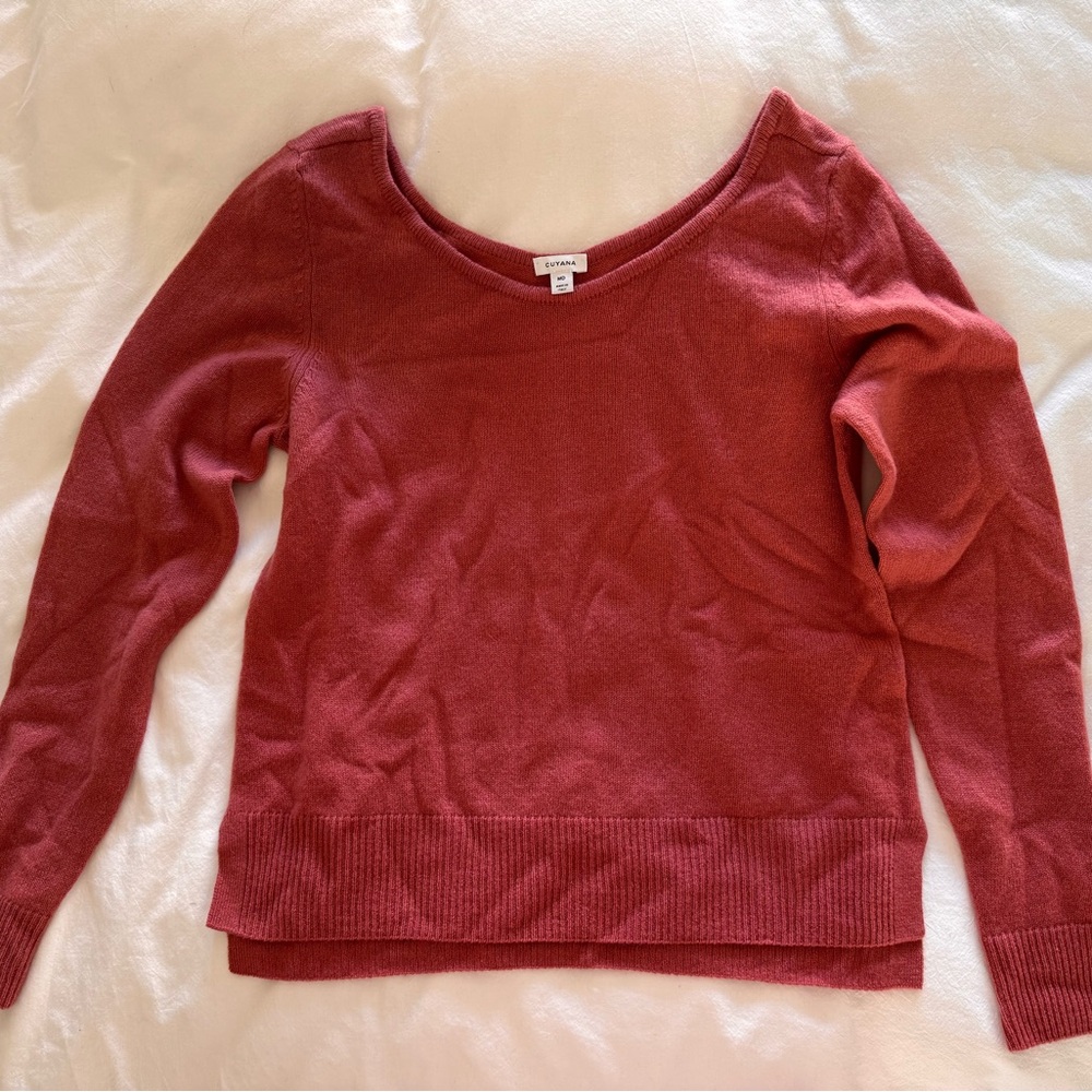 Cuyana Women's Cashmere - Rose Scoop Neck Sweater - NWOT